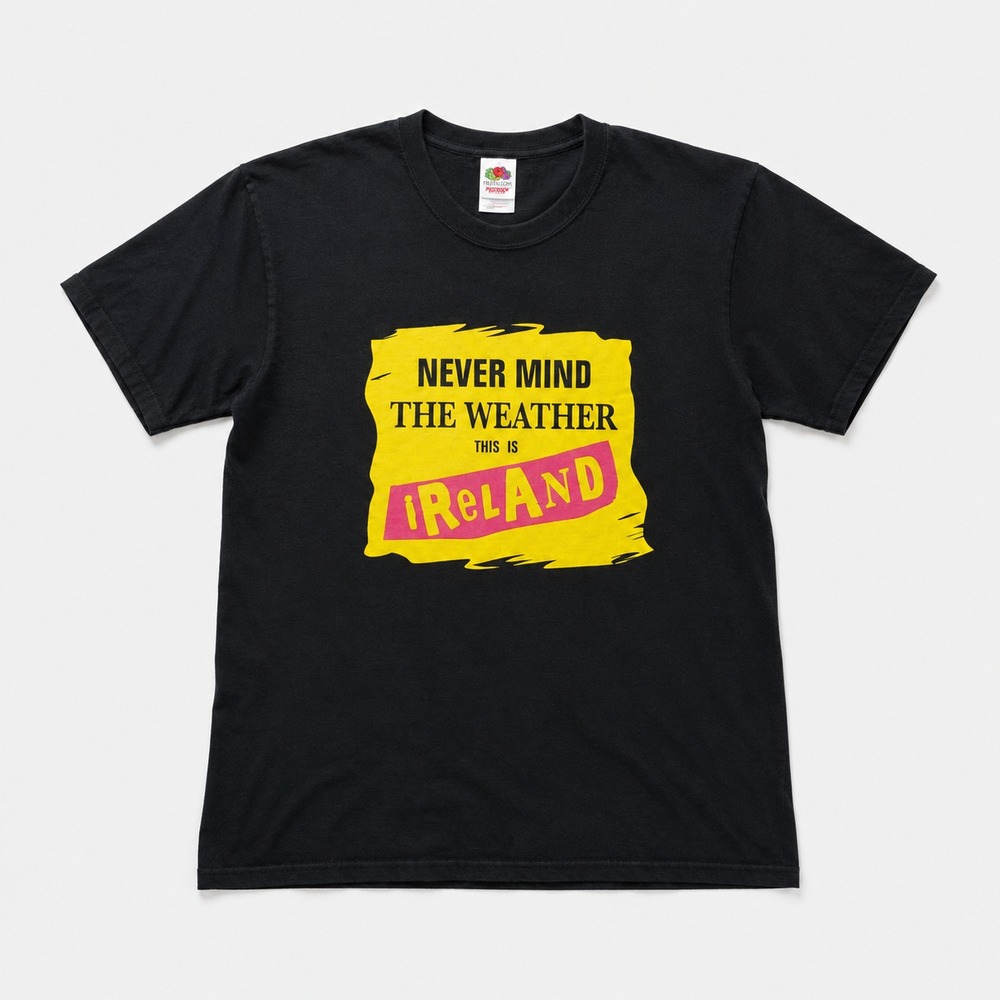Never Mind the Weather This Is Ireland Graphic T Shirt Adult Large Black Cotton